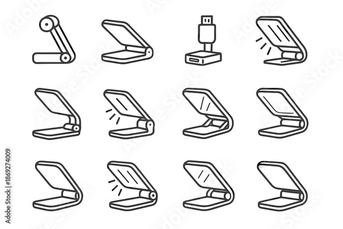 Surface icon traction stripe lamp rod vector fold usb slab shading crest