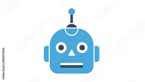 A cute 3d blue robot character vector illustration represents a futuristic android cyborg concept for business and technology design