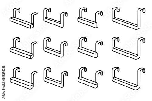 Over corner outline ridge shading door icon vector seam dash mesh minimal