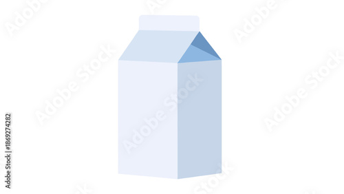 3D illustration of a blank white milk carton cardboard box package isolated on white as an empty paper container object for retail food packaging design