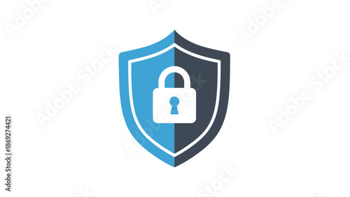 3D glossy blue button featuring a secure padlock icon and silver key symbol for web security and internet privacy protection design