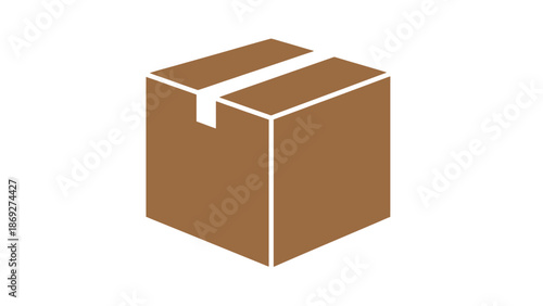 An open empty brown cardboard storage box isolated on a white background for shipping and delivery packaging