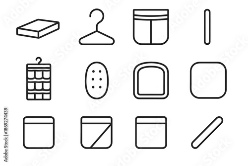 Modern slab corner rib icon surface shoe organizer crest pocket vector panel