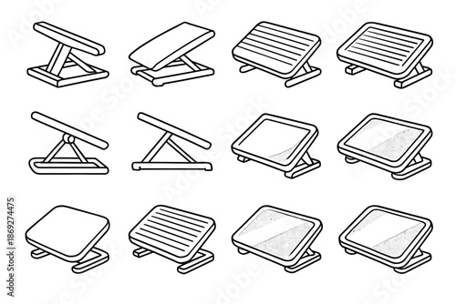 Footrest stripe ridge under rod pads icon desk vector traction surface hinge