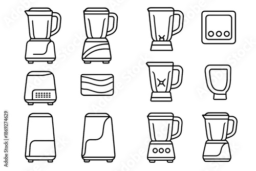 Arc blender button cordless bar shading grip tilt corner icon plate vector