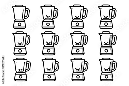 Icon boundary jar blender arc button cordless blade curve crest vector