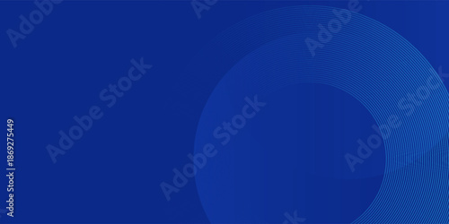 Modern blue glowing geometric lines on dark blue background. Modern shiny blue circle.