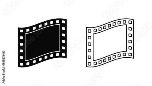 Two black and white filmstrip frames one with more detail