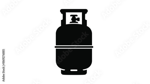 Simple black silhouette of a propane tank with a valve on top