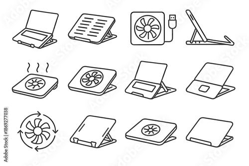 Usb power release minimal cooler icon vector icons airflow port laptop