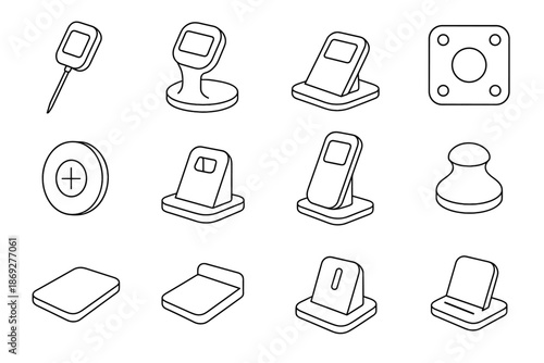 Display mounting vector digital notch smooth thermometer angle icons icon feet angled