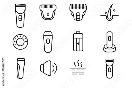 Guide icon dampening trimming pet shaver core vector grip grooming charging