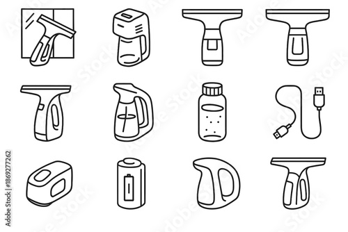 Switch rubber suction lightweight icons icon head vacuum container vector portable cordless