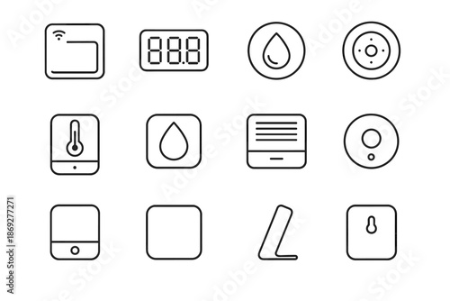Segmented air thermal icon digital chemistry square control vector wall quality area