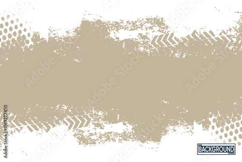 Distressed Grunge Background with Tire Tracks and Halftone Dots