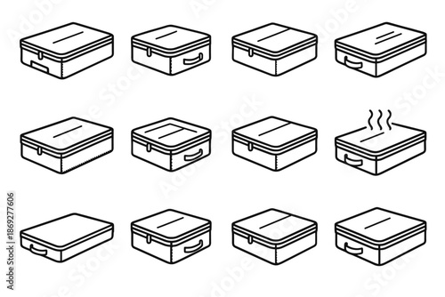 Modern container icon design shoe panel storage vector accessory clear closure bed