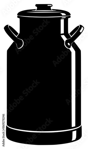 a black and white illustration of a metal canister, black, icon, illustration, lid, against transparent background