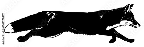 a black and white image of a wolf or fox running with its mouth open, black, drawing, fox, illustration, image, mouth, run, silhouette, wolf, against transparent background
