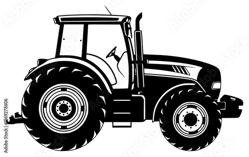 a black and white picture of a tractor, black, drawing, illustration, picture, silhouette, tractor, against transparent background