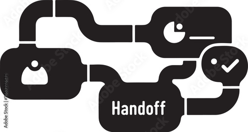 Business Process Handoff Workflow Diagram Illustration