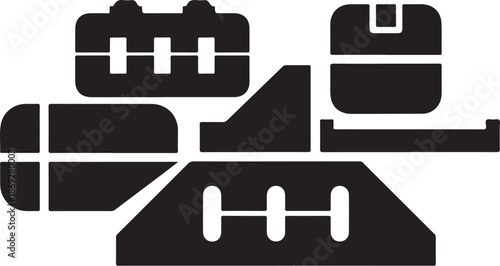 Luggage and travel bags in black and white