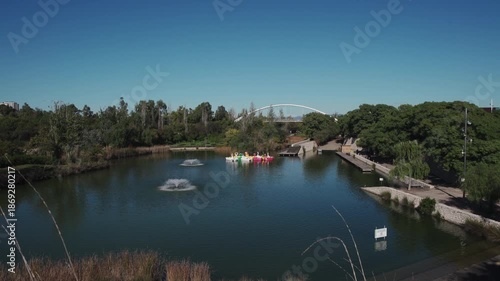 Valencia, spain - 2 sep 2025 Parque de Cabecera, river Turia