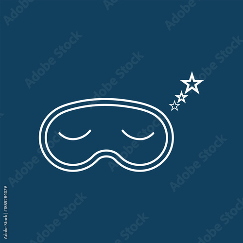 Sleep mask with stars, peaceful slumber, relaxation symbol