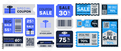 Collection of diverse discount coupons and gift vouchers.