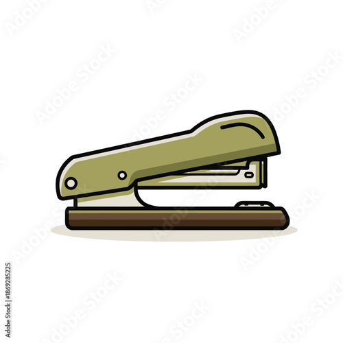 Office stapler illustration on white background viewed from the side