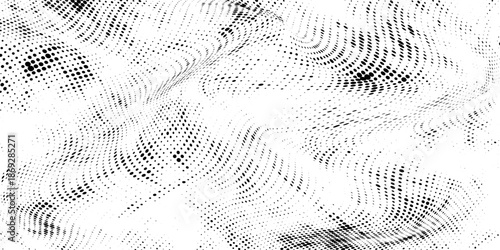 Halftone gradient. Dotted gradient, smooth dots spraying and halftones dot background seamless horizontal geometric pattern vector template set.