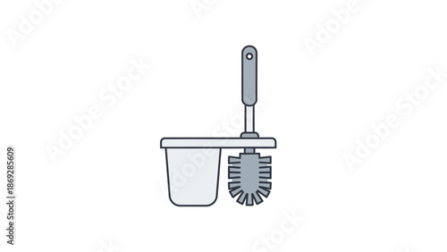 Cleaning Tool Icon Set For Bathroom Hygiene And Sanitation