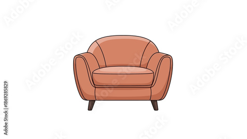 Cozy retro armchair illustration for comfortable home decor and relaxation concepts