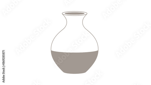 Classic Vase Illustration with Liquid Content