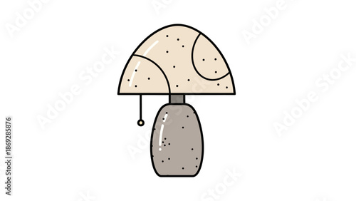 Mushroom-shaped lamp with a speckled design for cozy ambiance