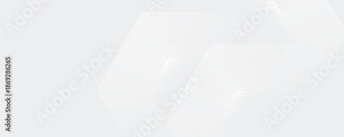 Hexagon white gray wave light technology texture background. Abstract big data digital concept simple art modern abstract