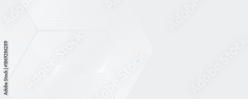 Hexagon white gray wave light technology texture background. Abstract big data digital concept simple art modern abstract