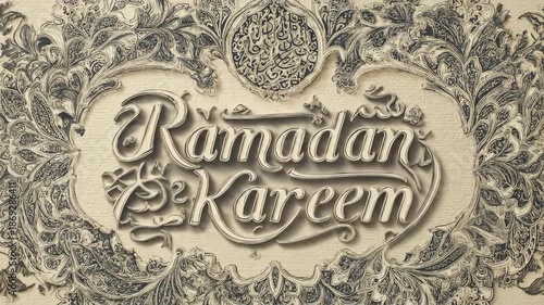 Ornate script on illuminated background with intricate floral patterns and decorative details