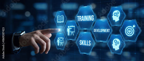 Businessman touching a digital 