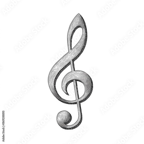 Stylized note symbol in minimal black line style over a white background for elegant visual use