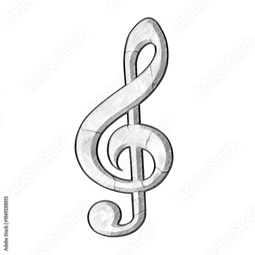 Stylized note symbol in minimal black line style over a white background for elegant visual use