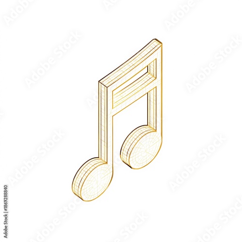 Stylized note symbol in minimal black line style over a white background for elegant visual use