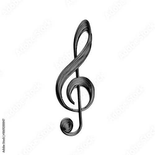 Stylized note symbol in minimal black line style over a white background for elegant visual use