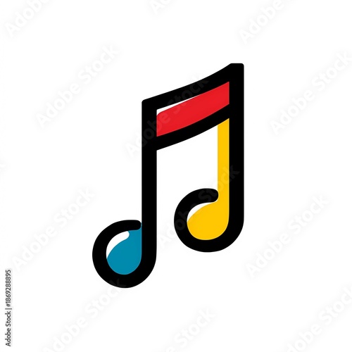 Stylized note symbol in minimal black line style over a white background for elegant visual use