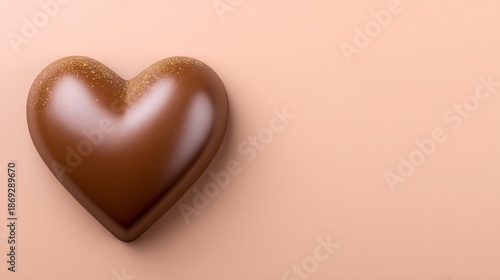 Chocolate heart treat dessert table food photography soft background close-up valentine's day concept