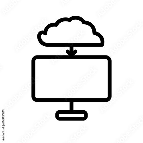 computer connected cloud icon