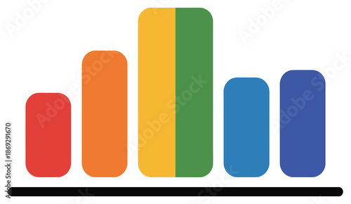 simple colorful bar graph illustrating statistical data trends, a premium ranked graphic set showcasing clean and modern chart designs for analytics, reporting, marketing, and professional data-driven