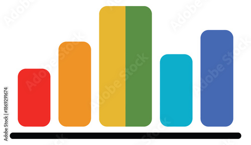 simple colorful bar graph illustrating statistical data trends, a top ranked vector illustration perfect for business presentations, infographics, data visualization, and educational design projects.