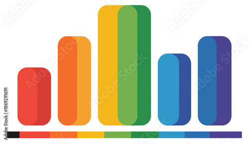 simple colorful bar graph illustrating statistical data trends, a high ranked vector illustration ideal for visualizing statistics, performance metrics, financial data, and creative infographic design