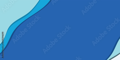 Abstract background with wavy blue layers and a dark blue main area, creating a modern and clean design.