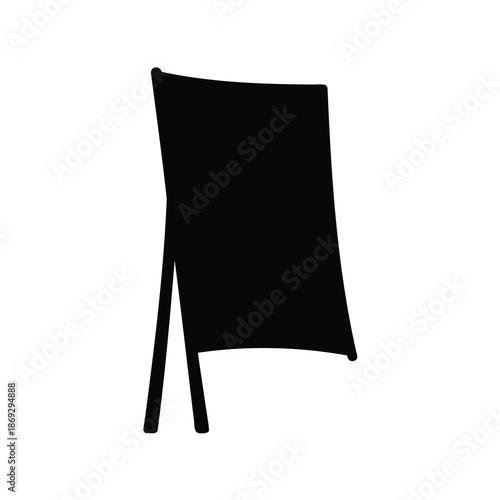 Black silhouette of an advertising display board or presentation easel stand